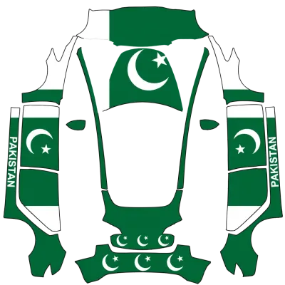Drapeau Pakistan (pakistan flag) – covering Tesla Model 3