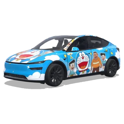 Голубое небо: команда Дораэмона (多啦A夢) – оклейка Tesla Model Y