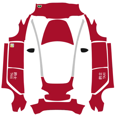 Hong Kong Taxi Rot (Hong Kong Taxi (Red)) – Tesla Model 3 Wrap