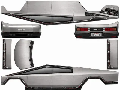 DeLorean Zeitmaschine (Delorean time machine) – Tesla Cybertruck Wrap