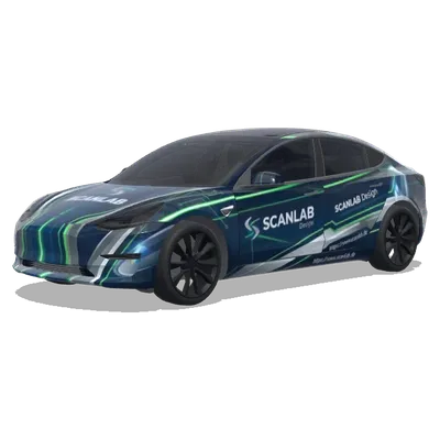 Дизайн SCANLAB – оклейка Tesla Model 3