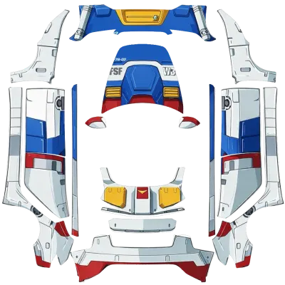 高達RX-78（Gundam RX78） – 特斯拉 Model 3 塗裝