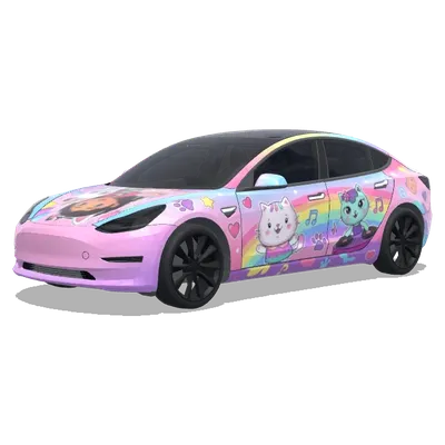 Gabby themes wrap, colourful – Tesla Model 3 wrap
