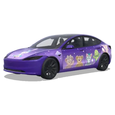 Duffy Freunde Sternenhimmel Lila – Tesla Model 3 Wrap