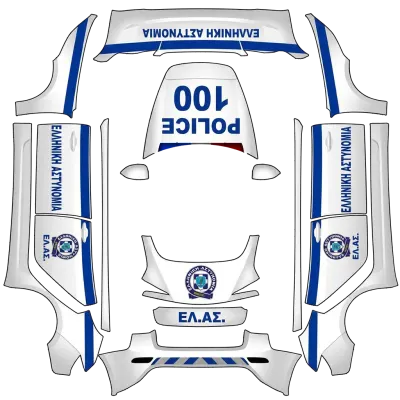 希臘警車（Greek Police Car） – 特斯拉 Model 3 塗裝