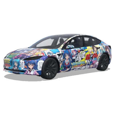 Nerd Anime Auto (pick nerdy anime car) – Tesla Model 3 Wrap