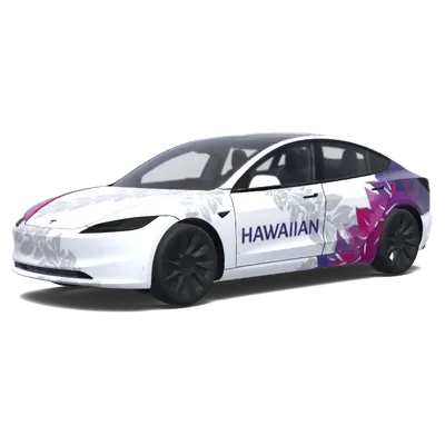 Tropischer Hibiskus-Folierung – Tesla Model 3 Wrap