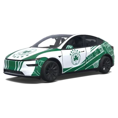 Панатинаикос баскетбол – оклейка Tesla Model Y
