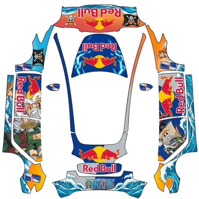 One piece and redbull – Tesla Model 3 wrap