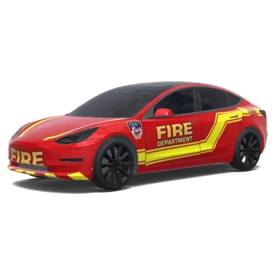Rotes Feuerwehr-Design – Tesla Model 3 Wrap
