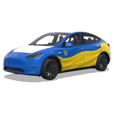 烏克蘭國旗（ukrainian flag） – 特斯拉 Model Y 塗裝