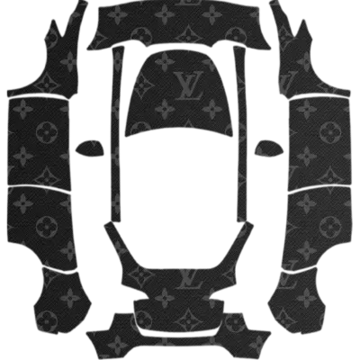 Louis Vuitton negro (Louis Vuitton (black)) – wrap para Tesla Model Y