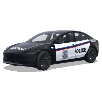Чёрно-белая полицейская – оклейка Tesla Model 3