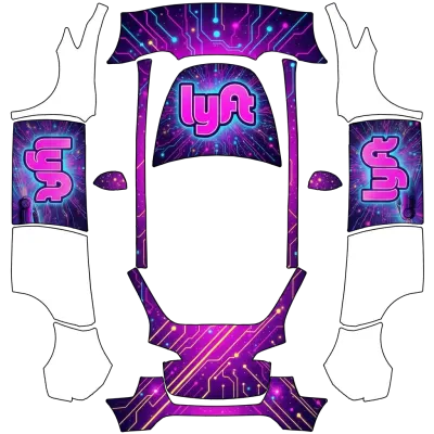 Lyft neon – Tesla Model Y wrap