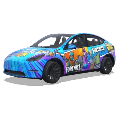 Make it like it is a fortnite costom car – Tesla Model Y wrap