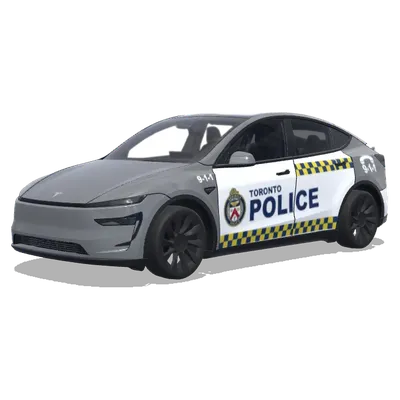 Police Toronto gris (Grey and white Toronto police car) – covering Tesla Model Y