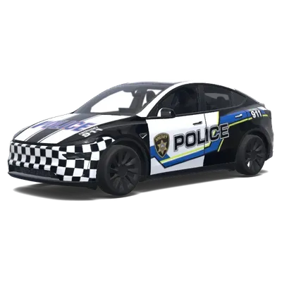 Black and White Checkered Sheriff Patrol – Tesla Model Y wrap