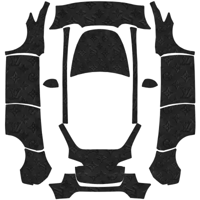 Louis Vuitton Negro Mate (Louis Vuitton - Matte Black) – wrap para Tesla Model Y