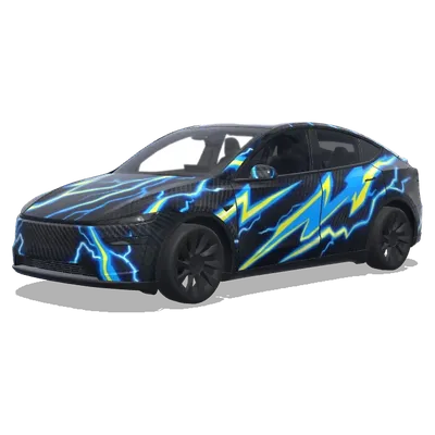 LBWK Lightning (按照日本LBWK的闪电涂装生成) – оклейка Tesla Model Y