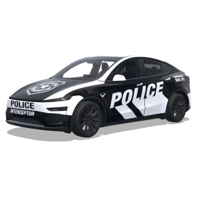 黑白警用攔截者 – 特斯拉 Model Y 塗裝