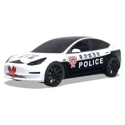 日本警车風 (想要和日本的警车一样) – テスラ Model 3 ラッピング
