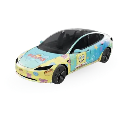 Bob l'Éponge (SpongeBob) – covering Tesla Model 3
