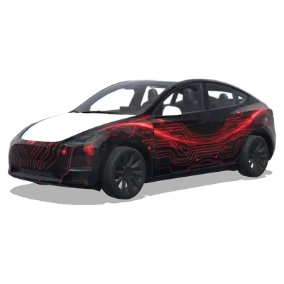 Jarvis with red theme – Tesla Model Y wrap