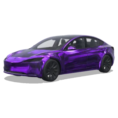 クローム パープル (chrome looking wrap. Colors: purple.) – テスラ Model 3 ラッピング
