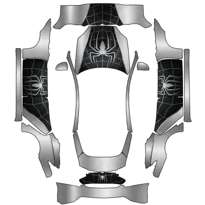Spider-Man Silber (Spiderman silver) – Tesla Model S Wrap
