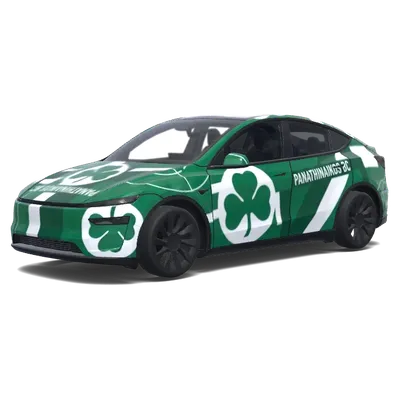 Панатинаикос баскетбол – оклейка Tesla Model Y