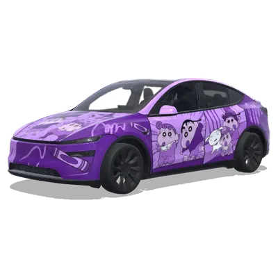 Crayon Shin-chan Lila (Crayon shinchen. Colors: purple.) – Tesla Model Y Wrap