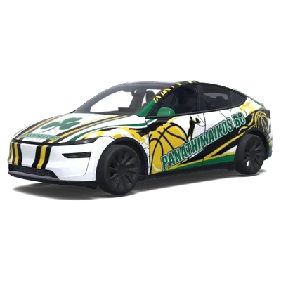 Панатинаикос баскетбол – оклейка Tesla Model Y