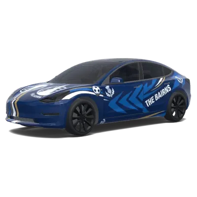 폴커크 FC 블루 랩 (Falkirk Football Club. Colors: blue.) – 테슬라 Model 3 랩핑