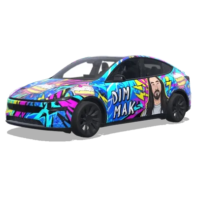 Steve Aoki風格（make a steve aoki） – 特斯拉 Model Y 塗裝