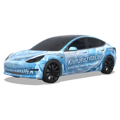Klimatisztitas.eu лед холод (Klimatisztitas.eu, klíma, jég, hideg) – оклейка Tesla Model 3