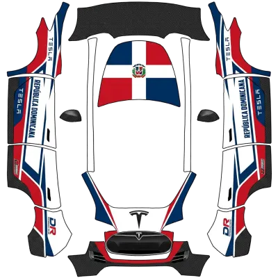Доминиканский Тесла (Dominican Republic public tesla) – оклейка Tesla Model Y