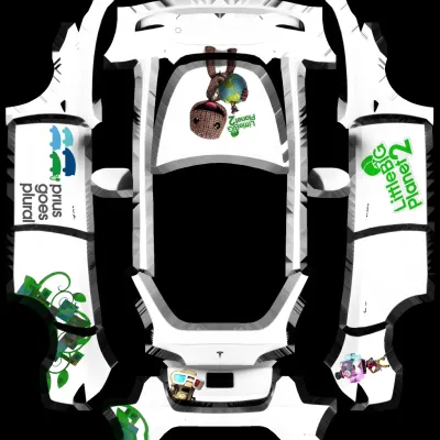 Little Big Planet Toyota Prius V – Tesla Model Y wrap