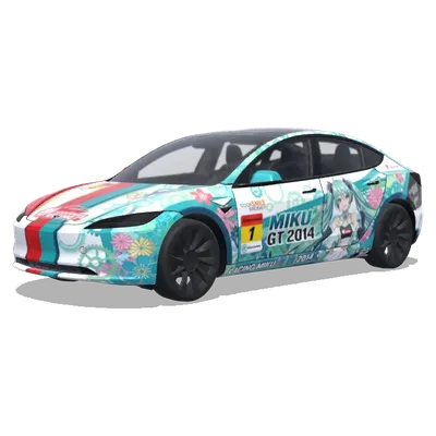 Miku Time Split – Tesla Model 3 wrap