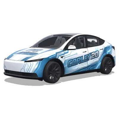Белая Corley 20 (White with cool designs that say Corley 20) – оклейка Tesla Model Y