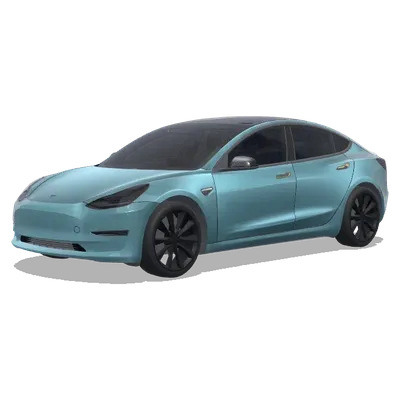 緞面冰海藍配碳纖金 – 特斯拉 Model 3 塗裝