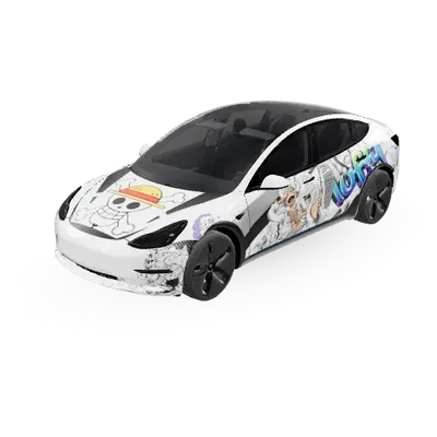 Luffy Gear 5 – Tesla Model 3 Wrap