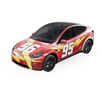 Flash McQueen (Lightning mcqueen) – covering Tesla Model Y