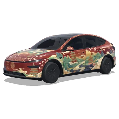 Éléments anciens chinois (具有美感的中国古代元素设计) – covering Tesla Model Y L