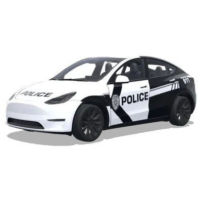 Чёрно-белый полицейский – оклейка Tesla Model Y