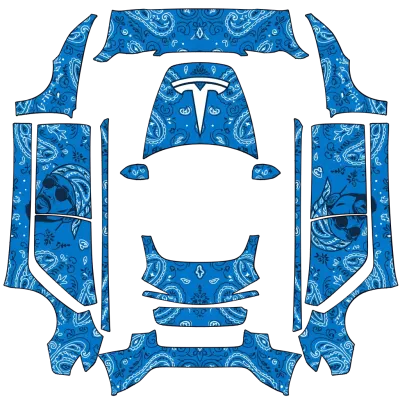 Blaues Bandana (Blue Bandana) – Tesla Model 3 Wrap