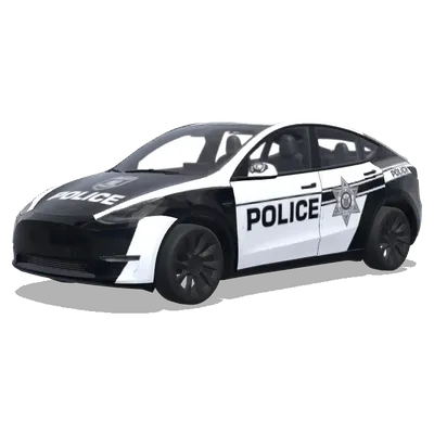 Чёрно-белая полицейская звезда – оклейка Tesla Model Y