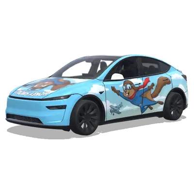 Рокки Летяга (Rocky the Flying Squirrel) – оклейка Tesla Model Y