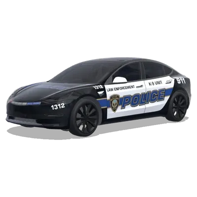 Синяя полоса K-9 Полиция – оклейка Tesla Model 3