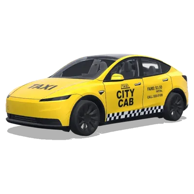 棋盤格條紋城市計程車 – 特斯拉 Model Y 塗裝