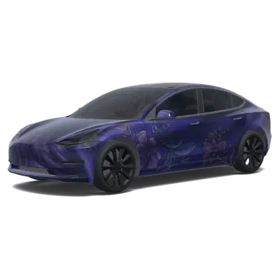 Mitternachtsblüte – Tesla Model 3 Wrap